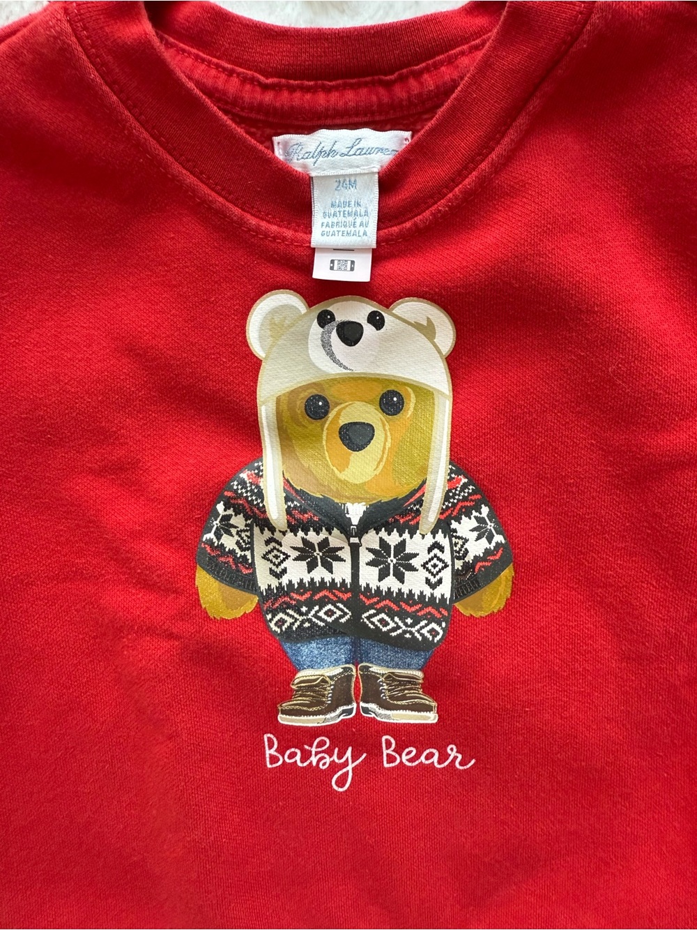 Ralph Lauren Red Baby Bear Graphic Sweatshirt